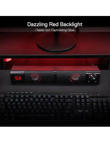 Altavoces Redragon GS550 2.0 Canales USB con LED Rojo