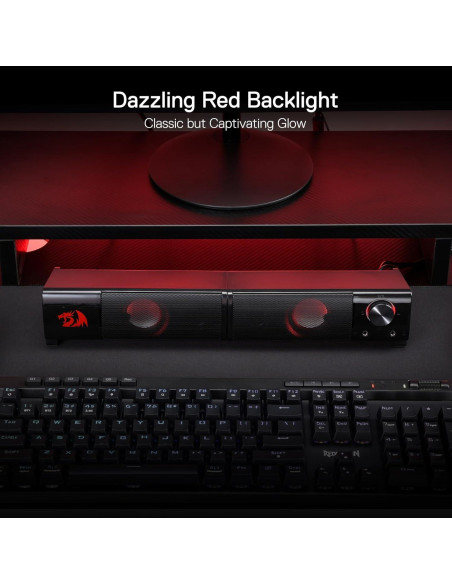 Altavoces Redragon GS550 2.0 Canales USB con LED Rojo