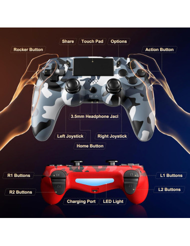 Controlador Inalámbrico KDYGPDCT para PS4/Pro/Slim - 2 Piezas