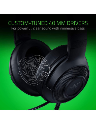 Auriculares Razer Kraken X - Sonido 7.1, Aluminio, Negro