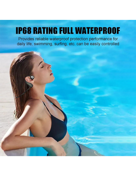 Auriculares de Conducción Ósea Quidnuran Impermeables 16GB Rojo