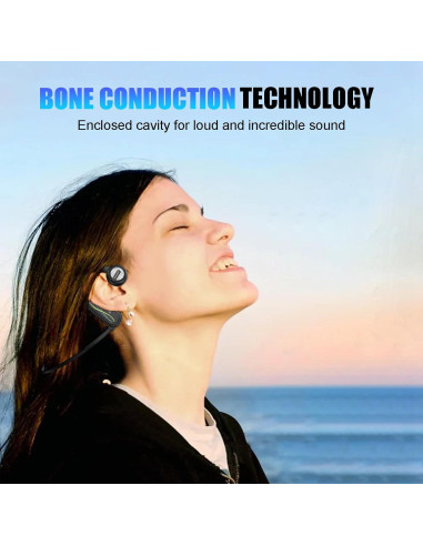 Auriculares de Conducción Ósea Quidnuran Impermeables 16GB Rojo