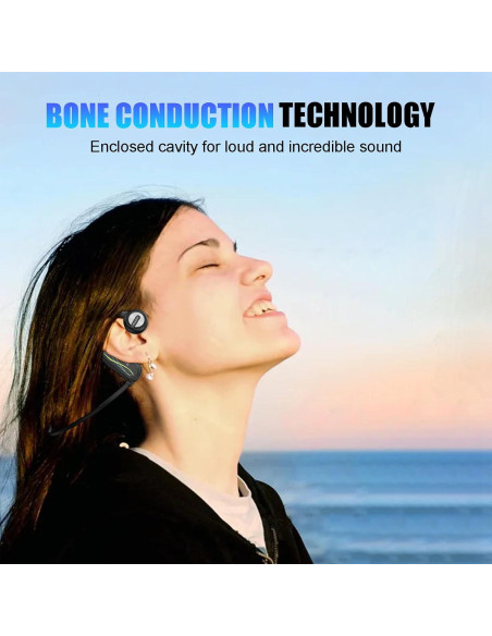 Auriculares de Conducción Ósea Quidnuran Impermeables 16GB Rojo