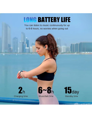 Auriculares de Conducción Ósea Quidnuran Impermeables 16GB Rojo