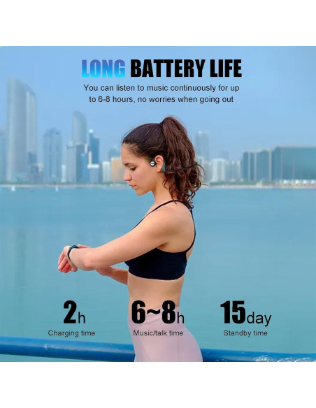 Auriculares de Conducción Ósea Quidnuran Impermeables 16GB Rojo