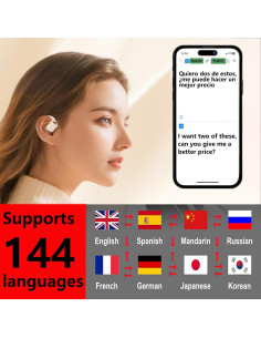 Auriculares Traductores AI Haiseire M76 Negro Bluetooth 2