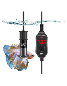 Calentador de Acuario Mini SILICAR 30W con Termómetro LED