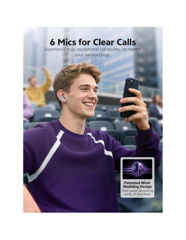 Auriculares Inalámbricos QCY MeloBuds N70 con ANC y Bluetooth 6.0