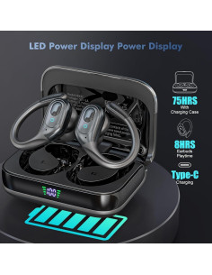 Auriculares Inalámbricos Bluetooth 5.4 Sajawass BX31 IPX7 75h 2