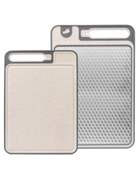 Conjunto de Tablas de Cortar 2 en 1 XIAPIA - Acero Inoxidable y Plástico