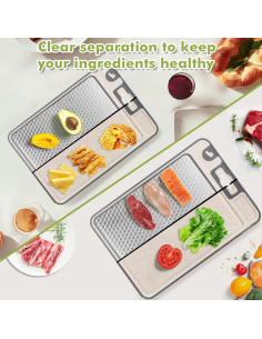 Conjunto de Tablas de Cortar 2 en 1 XIAPIA - Acero Inoxidable y Plástico 2