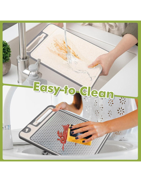 Conjunto de Tablas de Cortar 2 en 1 XIAPIA - Acero Inoxidable y Plástico