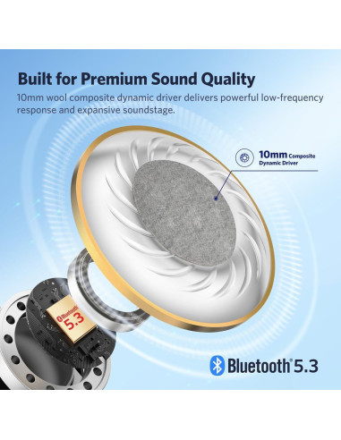 Auriculares Inalámbricos EarFun Air 2, Bluetooth 5.3, 40h Batería