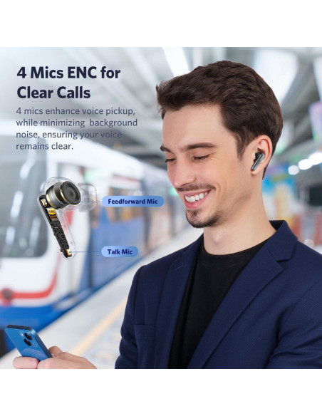 Auriculares Inalámbricos EarFun Air 2, Bluetooth 5.3, 40h Batería