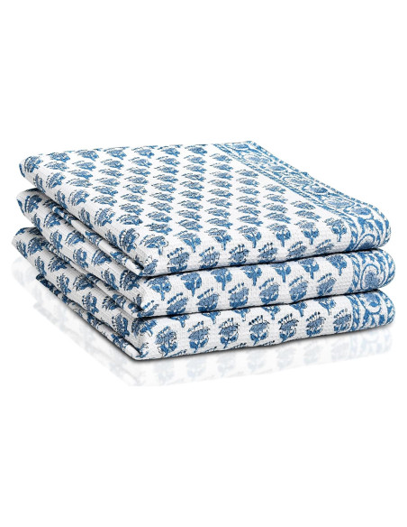Juego de Toallas de Cocina CPC de 3 Piezas 40.6x71.1cm Algodón Azul