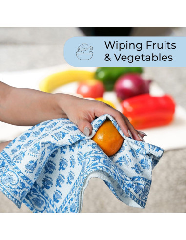 Juego de Toallas de Cocina CPC de 3 Piezas 40.6x71.1cm Algodón Azul