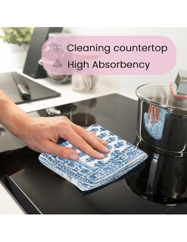 Juego de Toallas de Cocina CPC de 3 Piezas 40.6x71.1cm Algodón Azul