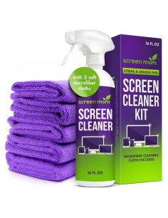 Kit de Limpieza de Pantallas Screen Mom 16oz + 4 Toallas Microfibra