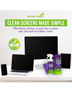 Kit de Limpieza de Pantallas Screen Mom 16oz + 4 Toallas Microfibra 2