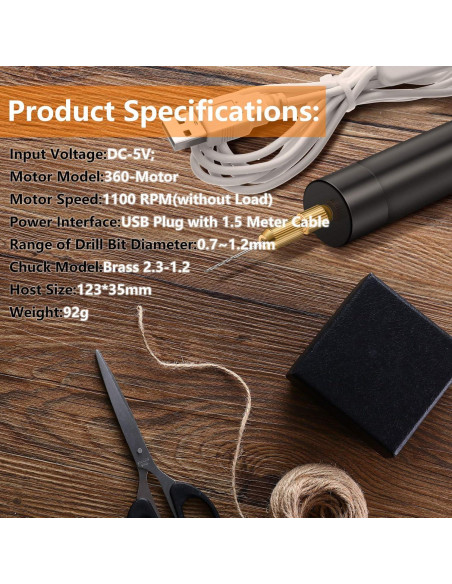 Juego de Taladro Eléctrico Honoson con 8 Brocas 0.8-1.2mm