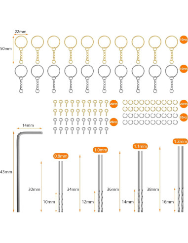 Juego de Taladro Eléctrico Honoson con 8 Brocas 0.8-1.2mm