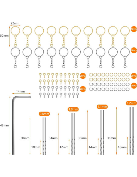 Juego de Taladro Eléctrico Honoson con 8 Brocas 0.8-1.2mm