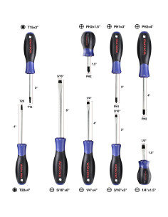 Juego de Destornilladores Magnéticos WORKPRO 16 Piezas con Estuche 2