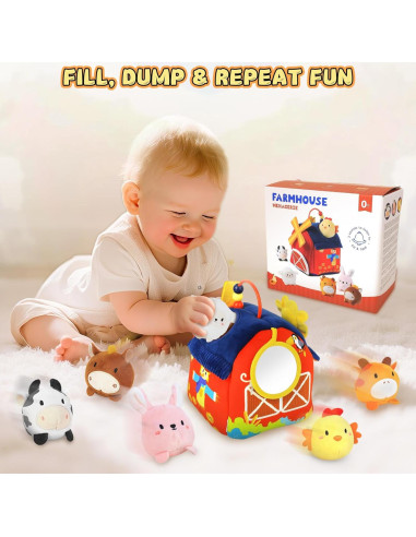 Juguete de Granja Suave Montessori con 6 Animales de Peluche