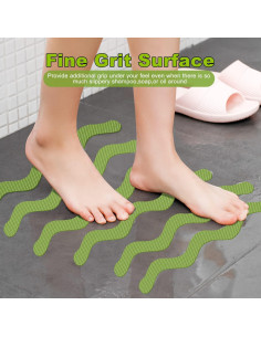 Pegatinas Antideslizantes para Bañera Ding Xi - 24 Tiras Verde 2