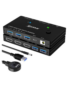 Interruptor KVM HDMI ANXQQ 2 Puertos 8K@60Hz para 2 Computadoras