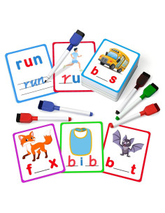 100 Tarjetas de Ortografía CVC Ruson para Niños 3 a 6 Años