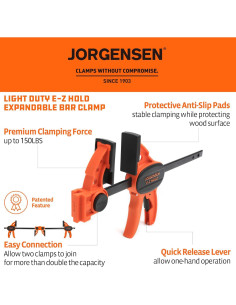 Abrazaderas de Madera Jorgensen E-Z Hold 4 Pzas 150 kg 2