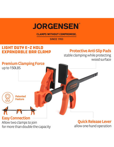 Abrazaderas de Madera Jorgensen E-Z Hold 4 Pzas 150 kg