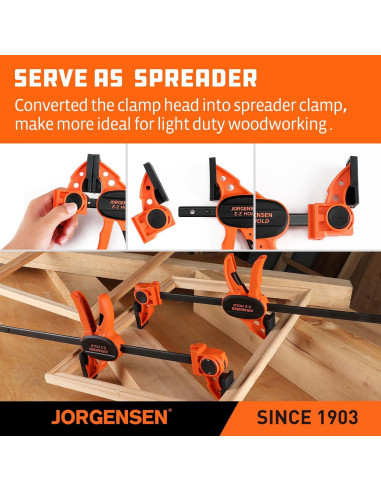 Abrazaderas de Madera Jorgensen E-Z Hold 4 Pzas 150 kg