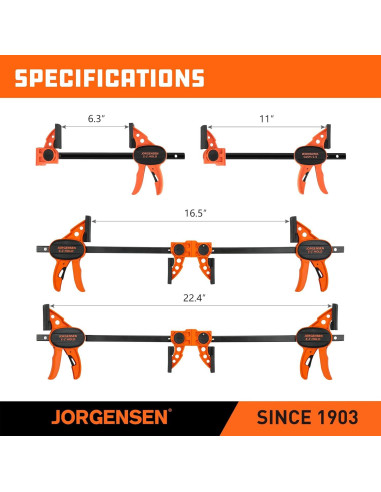 Abrazaderas de Madera Jorgensen E-Z Hold 4 Pzas 150 kg