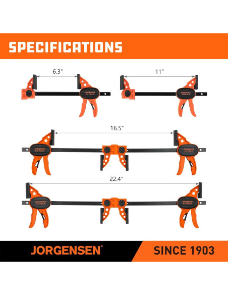 Abrazaderas de Madera Jorgensen E-Z Hold 4 Pzas 150 kg