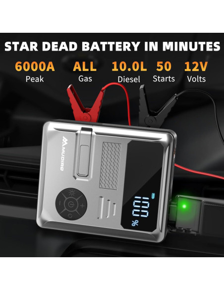 Arrancador de Salto MUDIRO M-JC3 con Compresor 6000A 150PSI