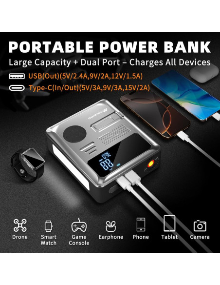 Arrancador de Salto MUDIRO M-JC3 con Compresor 6000A 150PSI