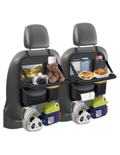 Organizador de Asiento Trasero Artgeeker - 2 Piezas, Cuero Negro