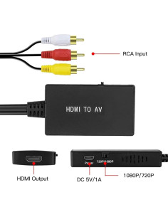 Convertidor HDMI a AV USonline911 - Adaptador de Video y Audio 2