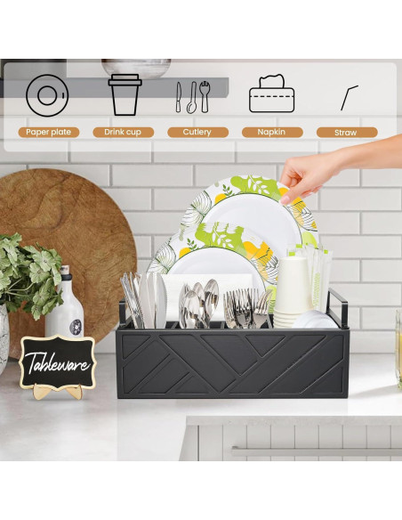 Dispensador de Platos de Papel Unistyle con 10 Carteles Pizarra