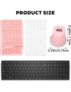 64 Calcomanías Elevadas para Teclado Hpmjz Rosa Silicona 2