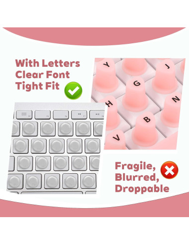 64 Calcomanías Elevadas para Teclado Hpmjz Rosa Silicona