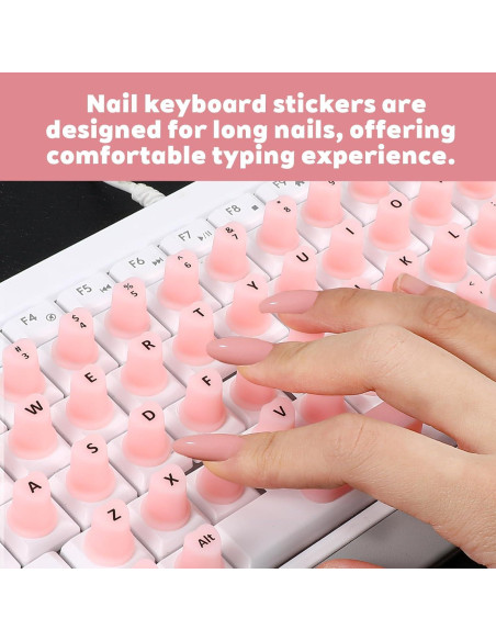 64 Calcomanías Elevadas para Teclado Hpmjz Rosa Silicona