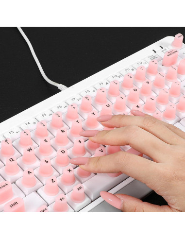64 Calcomanías Elevadas para Teclado Hpmjz Rosa Silicona
