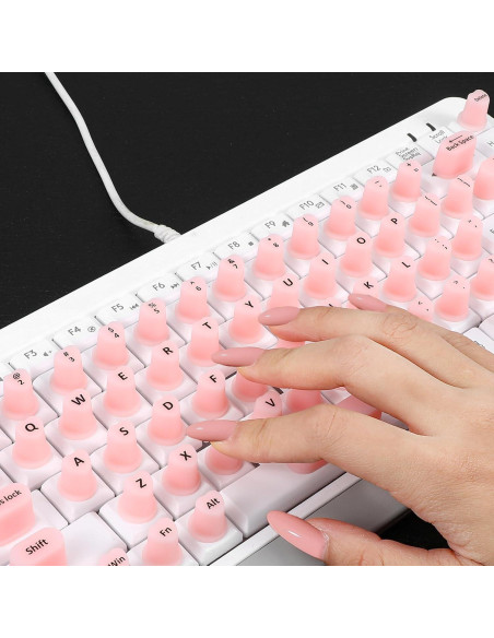 64 Calcomanías Elevadas para Teclado Hpmjz Rosa Silicona