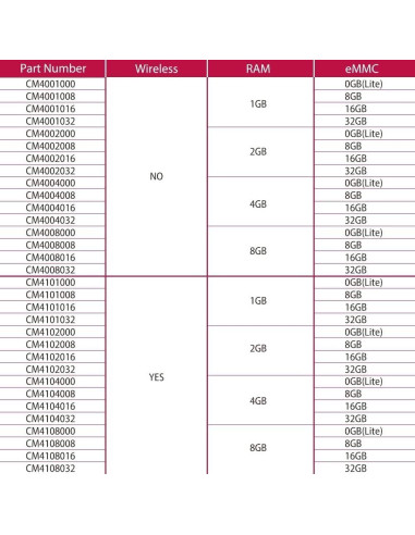 Módulo de Cálculo Raspberry Pi 4 2GB RAM Sin Wi-Fi CM4002000