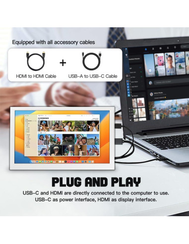 Monitor Portátil 7" Lesown P70CW-T IPS Táctil 1024x600