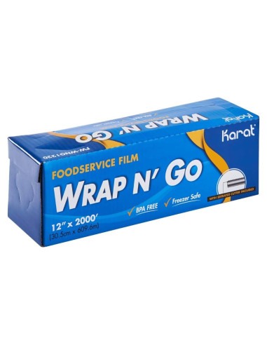 Película de Alimentos Karat WRAP N GO 30.48 cm x 609.6 m con Cortador