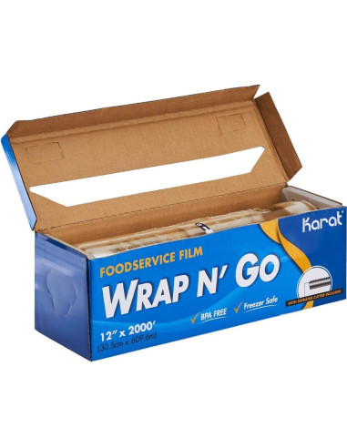Película de Alimentos Karat WRAP N GO 30.48 cm x 609.6 m con Cortador